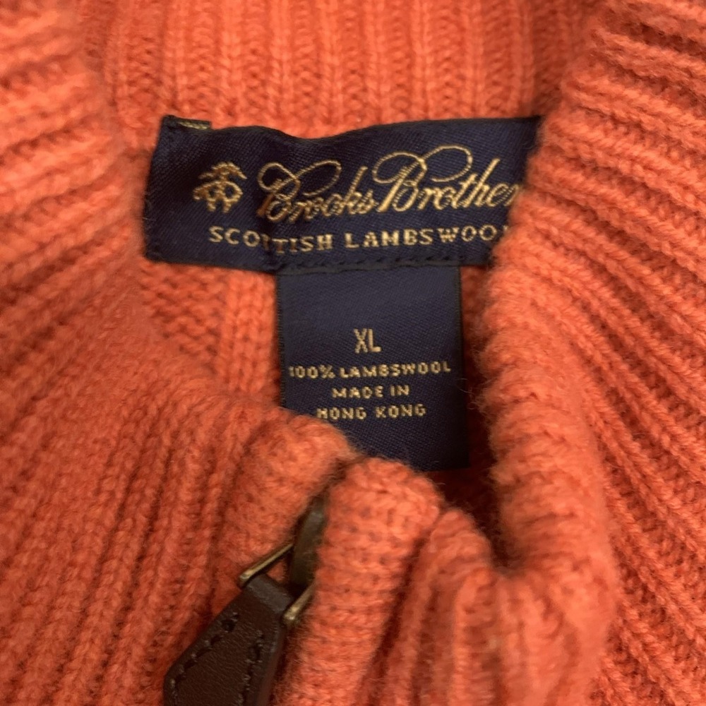 BROOKS BROTHERS SCOTTISH LAMBSWOOL 1/4 ZIP‎ SWEATER - XL 90s Vintage Money - Picture 9 of 10